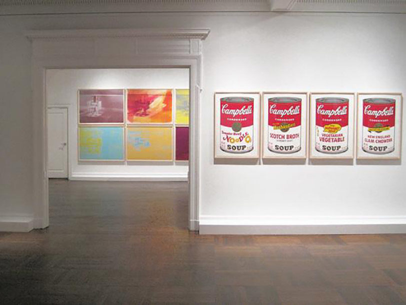 Installation view of the exhibition Warhol Print Portfolios: Marilyn Monroe, Mao, Electric Chairs, Campbell’s Soup
