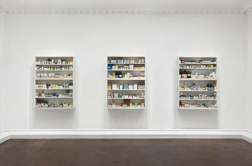 Installation view of the exhibition Damien-Hirst: Medicine Cabinets