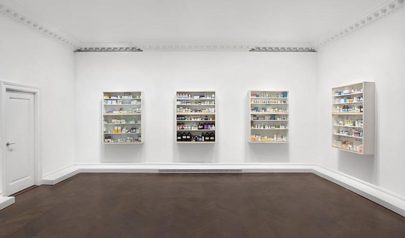 Installation view of the exhibition Damien-Hirst: Medicine Cabinets