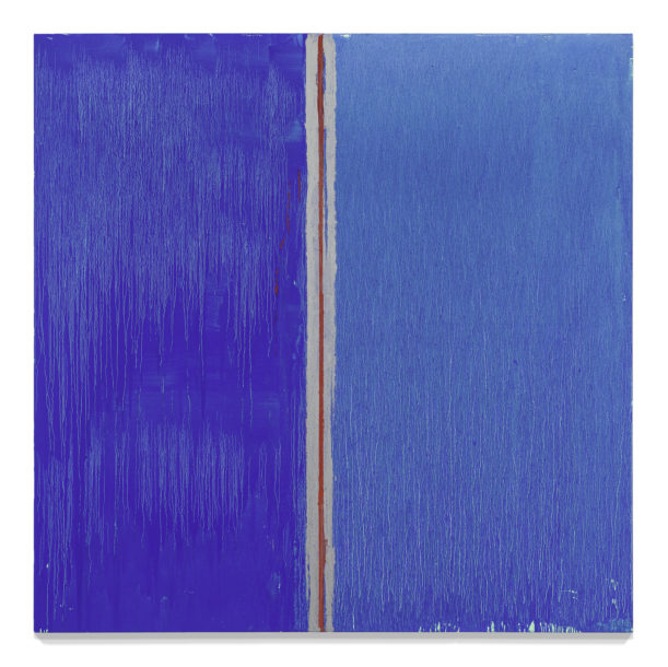 Image of Pat Steir's painting Two Blues, 2013