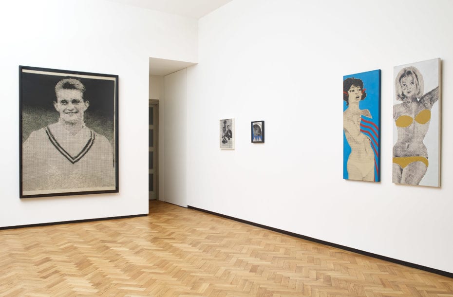 Installation view of 'Source and Stimulus: Polke, Lichtenstein, Laing'. Photography by Stephen White