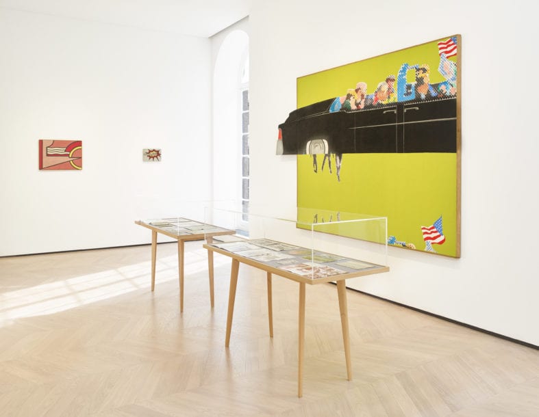 Installation view of 'Source and Stimulus: Polke, Lichtenstein, Laing'. Photography by Stephen White