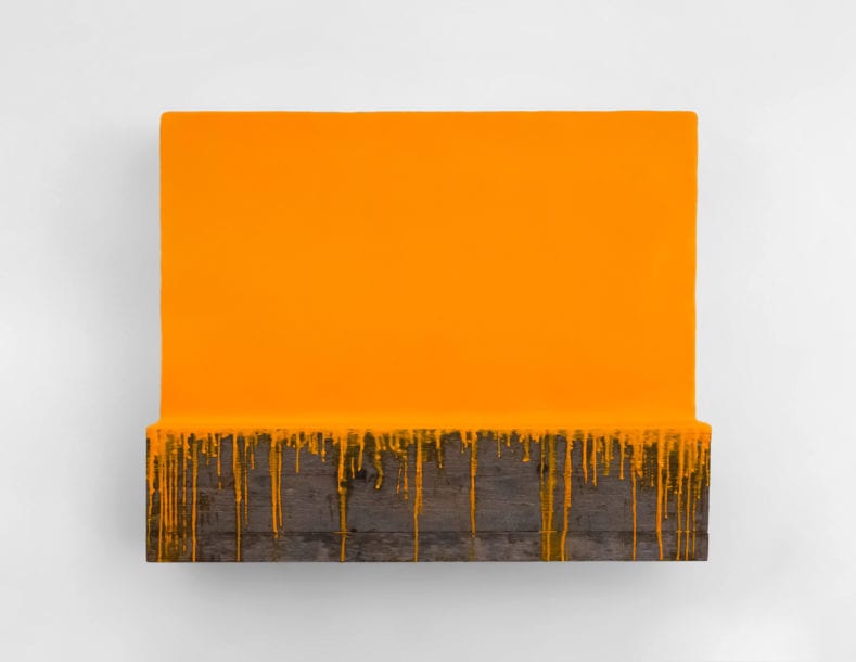 Johannes Girardoni's sculpture Dripbox—Yellow Orange, 2008
