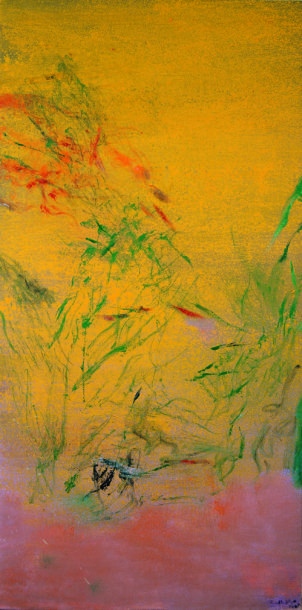 Painting by Zao Wou-Ki: Le Vert caresse l'orange - 11.06.2005 2005.