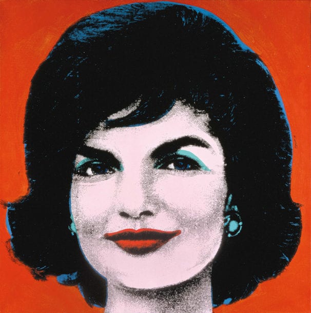 Andy Warhol portrait of Jacqueline Kennedy Onassis from 1964.