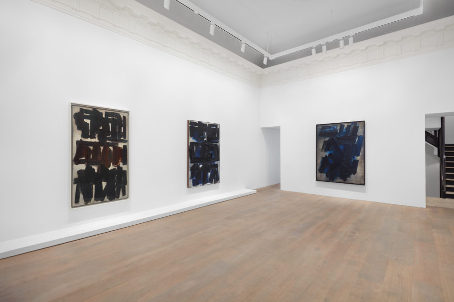 Installation view of Pierre Soulages: A Century exhibition Lévy Gorvy at New York, 2019