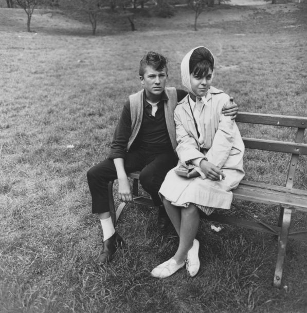 Diane Arbus's photograph Seated young couple on a park bench, N.Y.C. 1962, 1962