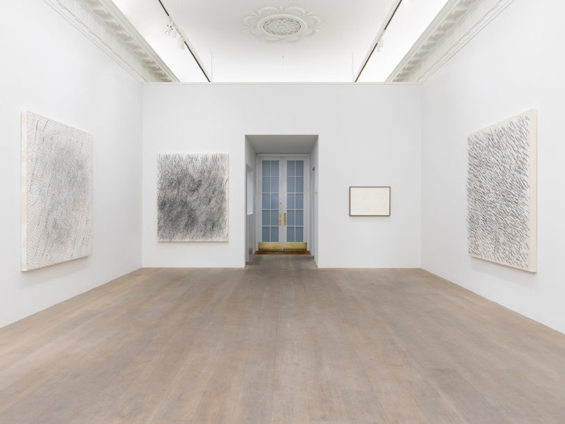 Installation view of Günther Uecker's Notations exhibition at Lévy Gorvy New York, 2019