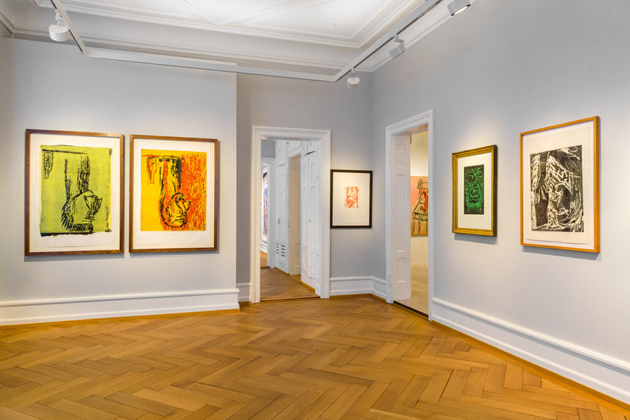 Installation view of The World Upside Down: Works by Georg Baselitz 1965–2015