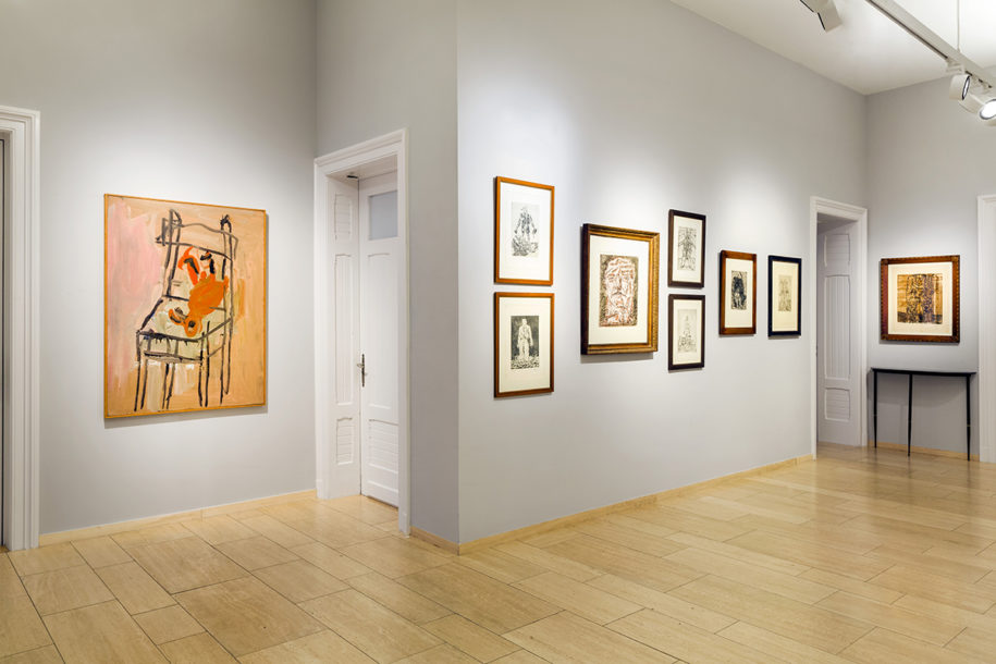 Installation view of The World Upside Down: Works by Georg Baselitz 1965–2015
