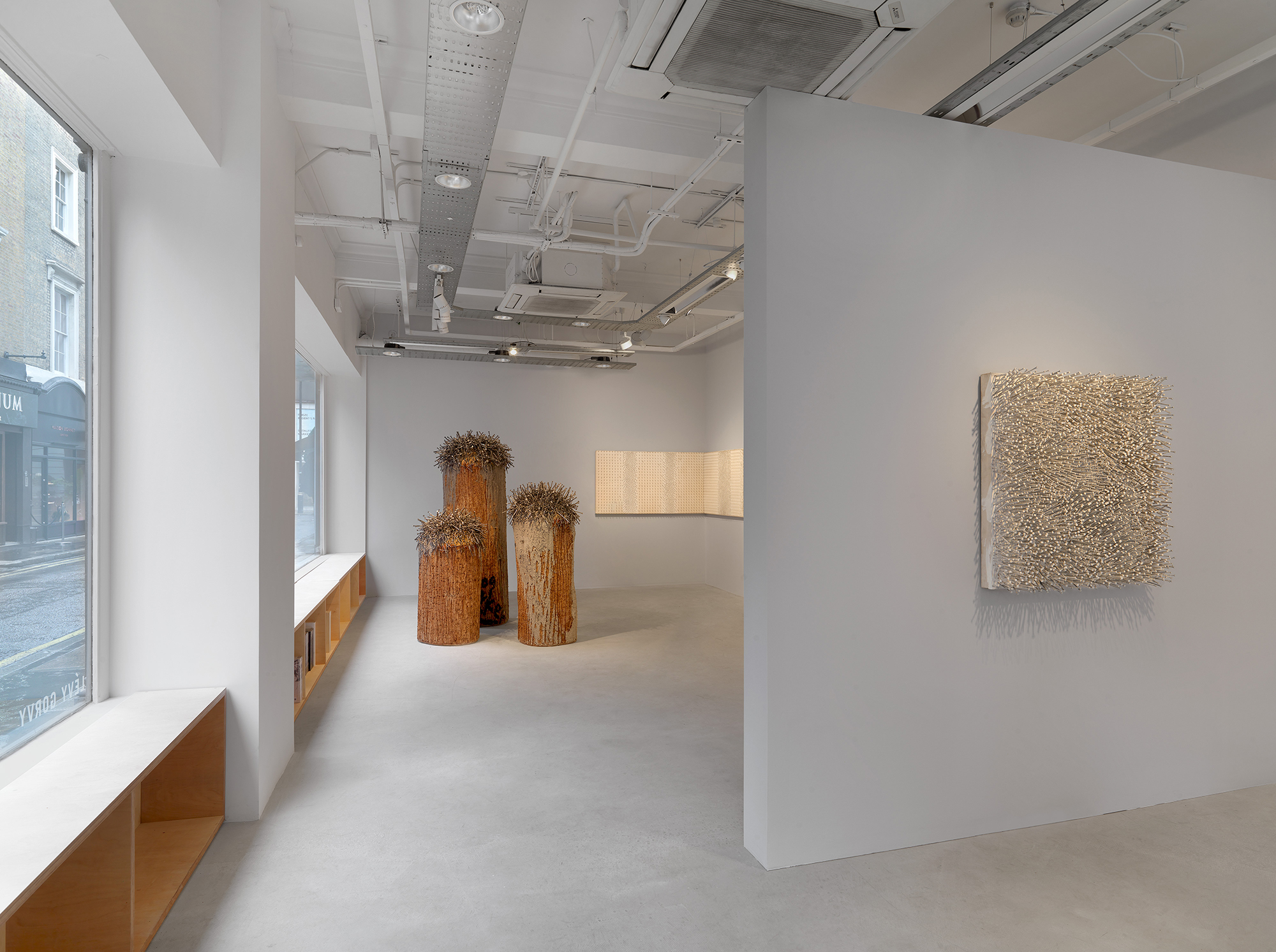 Installation view of Günther Uecker' exhibition at 40 Albemarle Street, Lévy Gorvy London