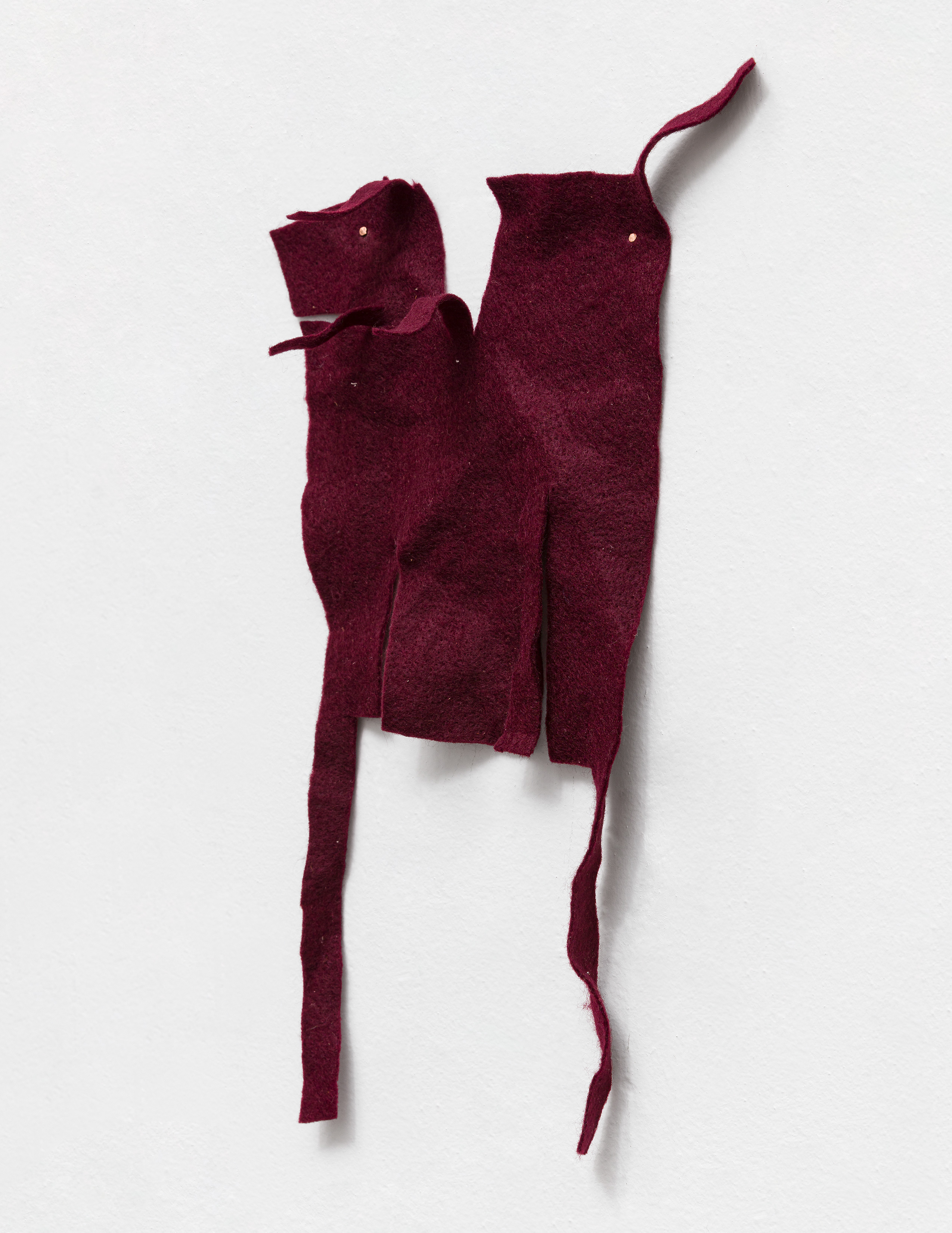 Angled shot of Paulo Monteiro's Untitled felt piece