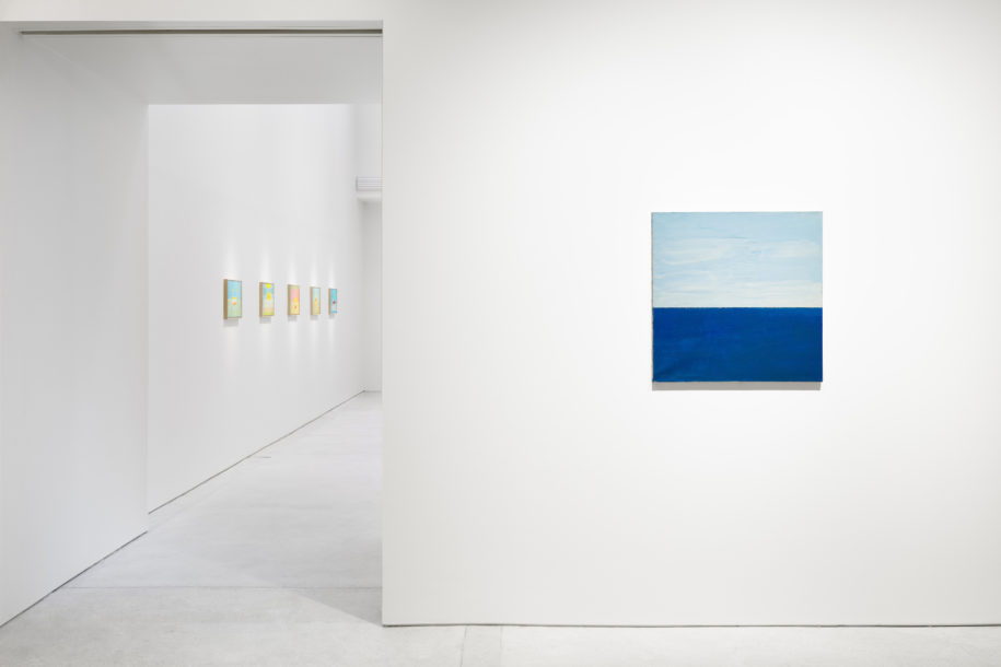 Installation view of Horizons exhibition at Levy Gorvy Paris, with Paultre and Adnan paintings