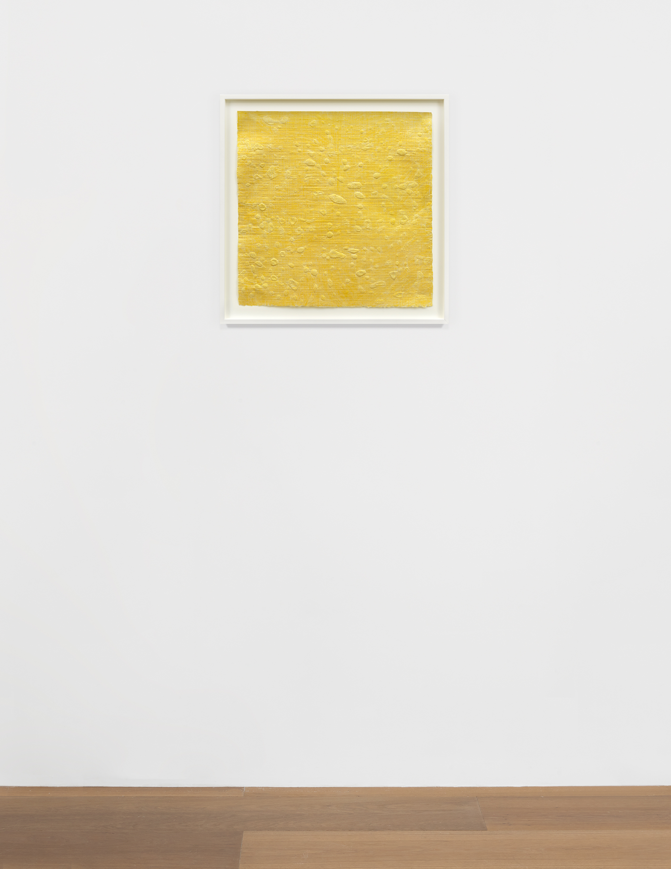 Installation view of Eleanore Mikus's Untitled crayon on folded abaca paper work