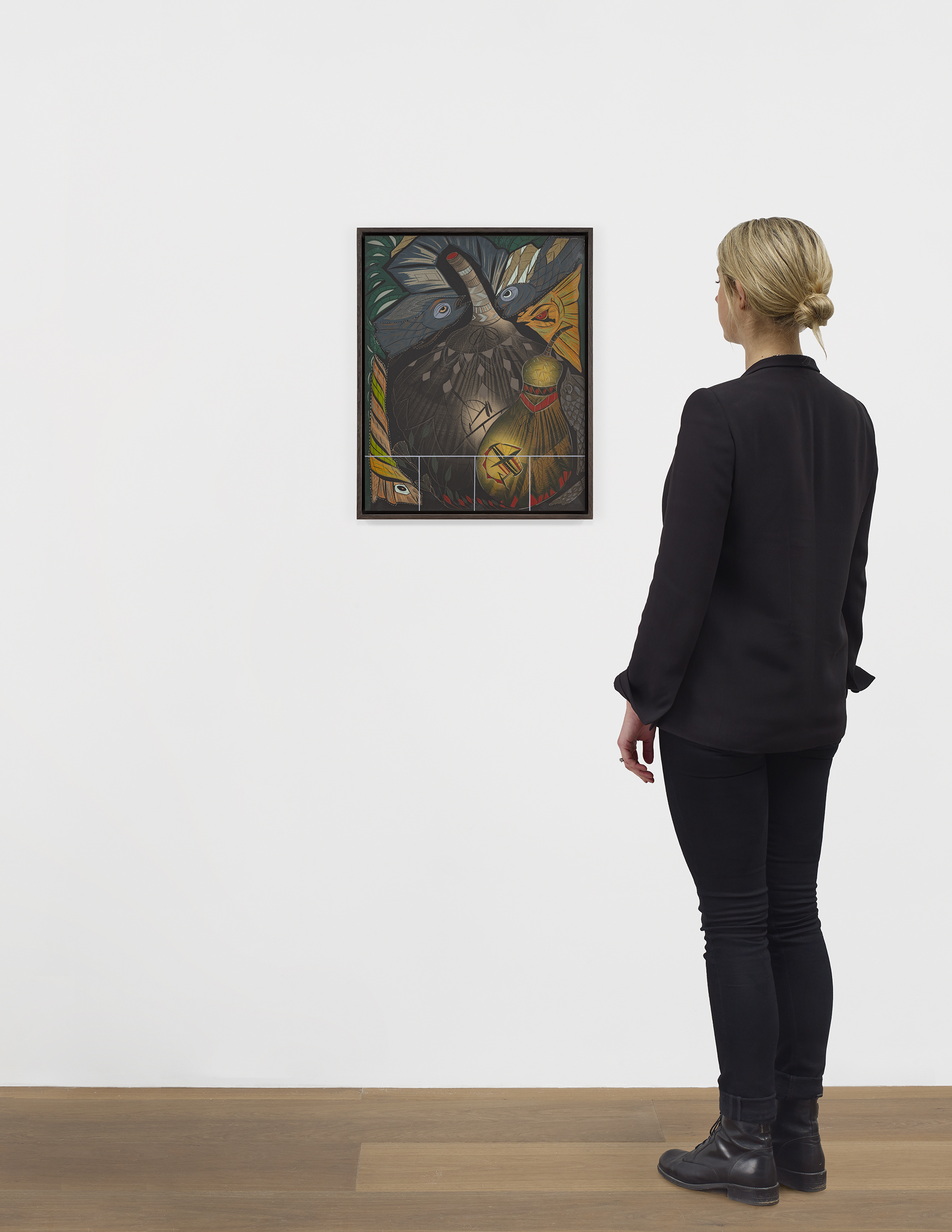 Scale view of Lari Pittman's painting Diorama 12