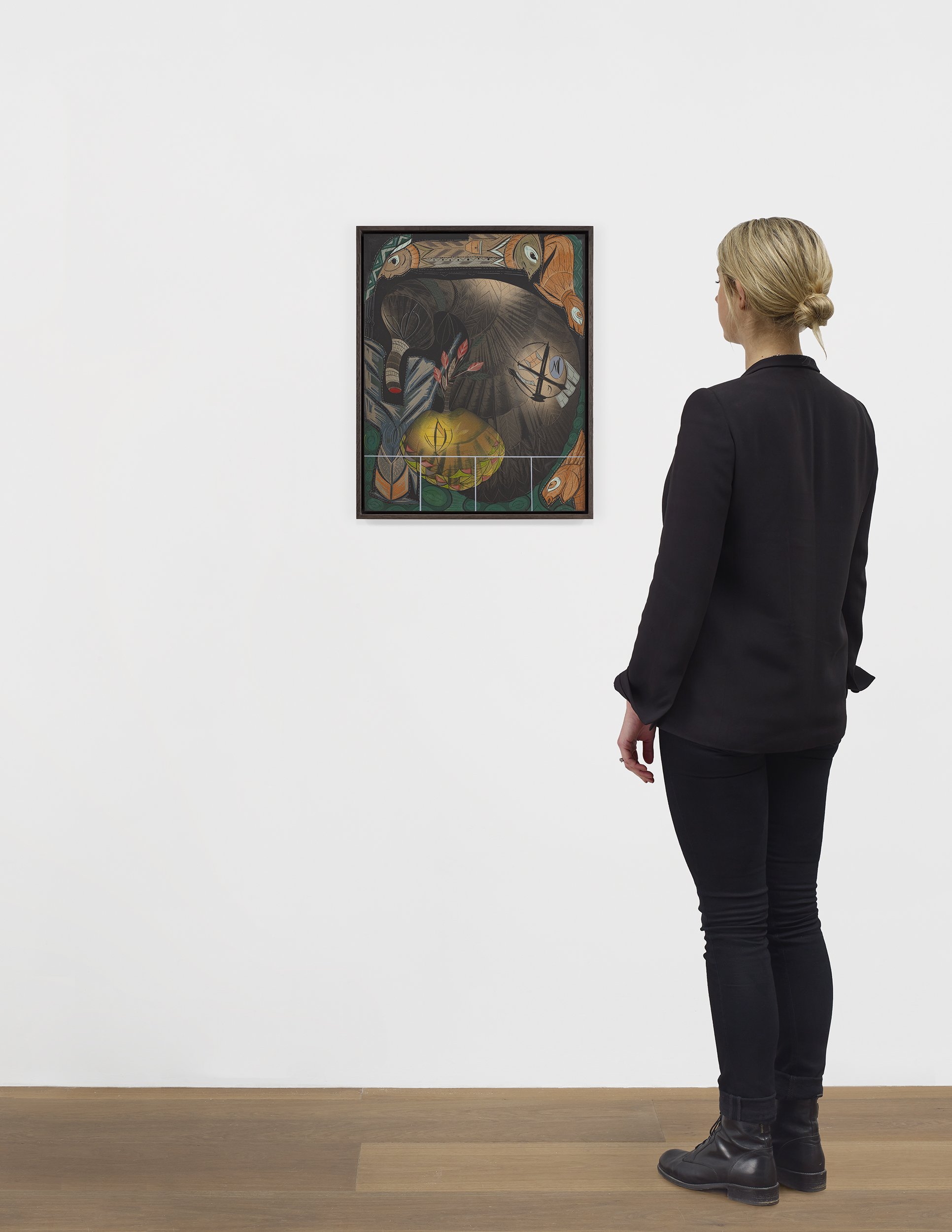 Scale view of Lari Pittman's painting Diorama 13