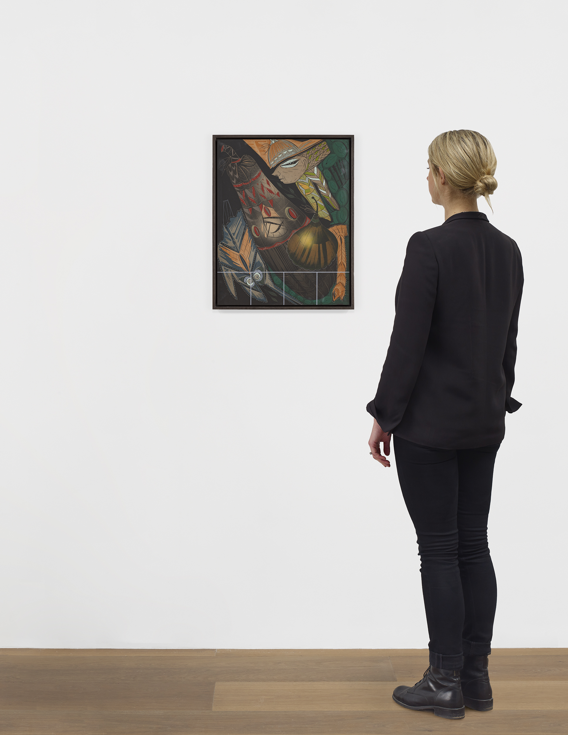 Scale view of Lari Pittman's painting Diorama 14