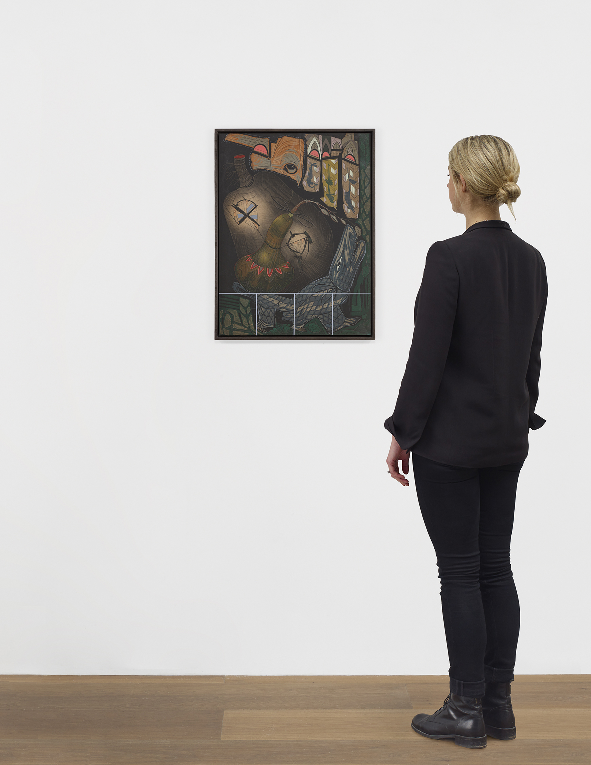 Scale view of Lari Pittman's painting Diorama 6