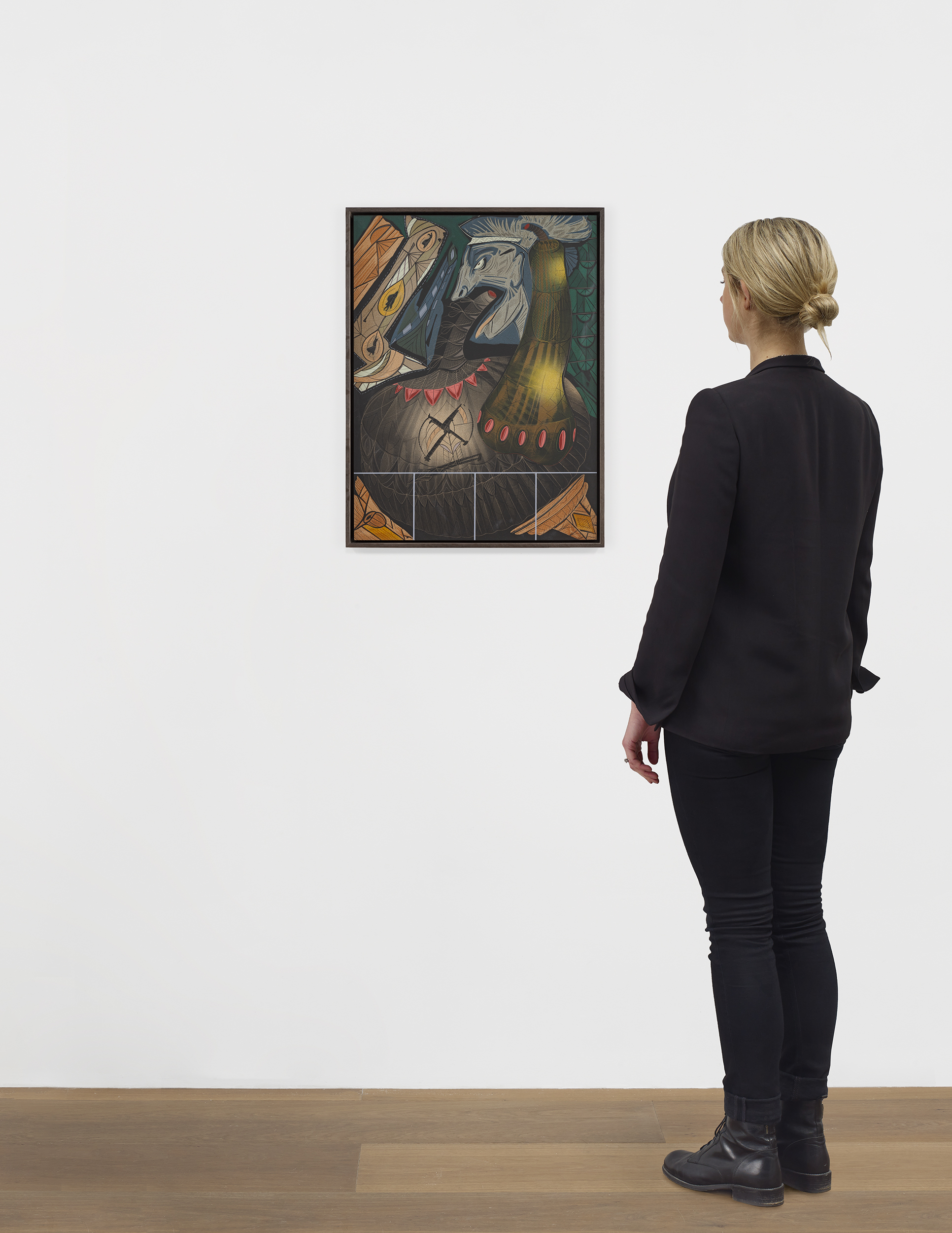 Scale view of Lari Pittman's painting Diorama 8