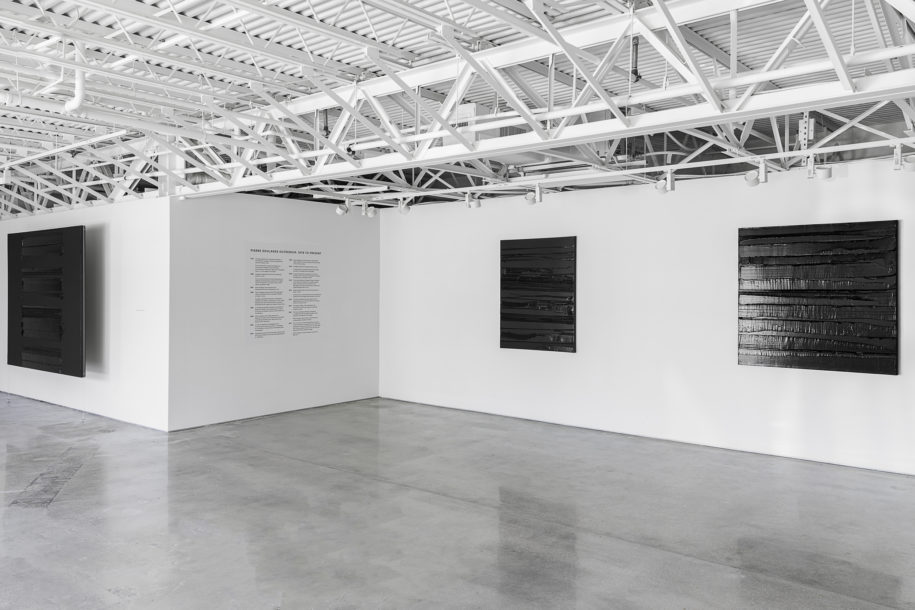 Installation image of Pierre Soulages exhibition at Levy Gorvy Palm Beach
