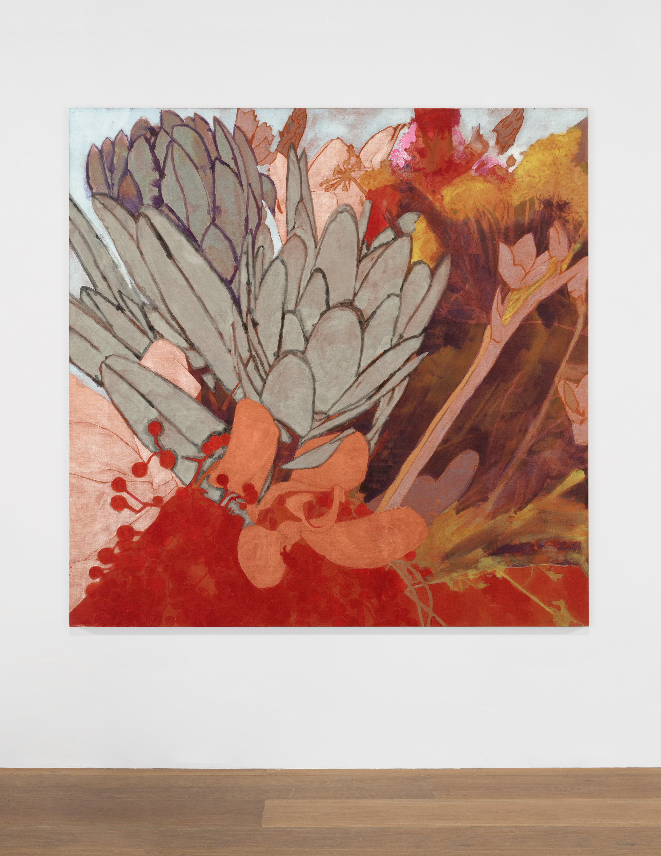Scale view of Francesco Clemente's painting Winter Flowers IV