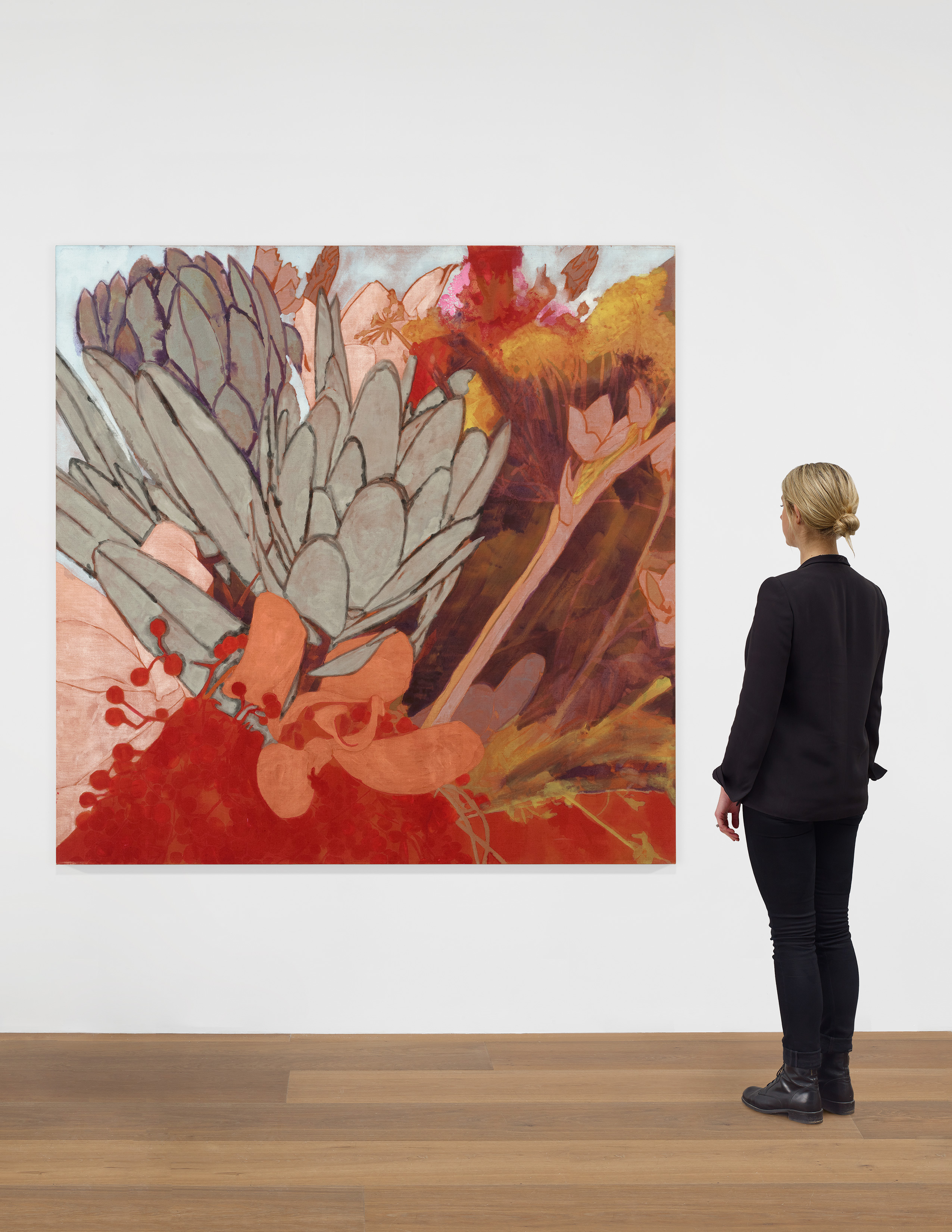 Installation view of Francesco Clemente's painting Winter Flowers IV