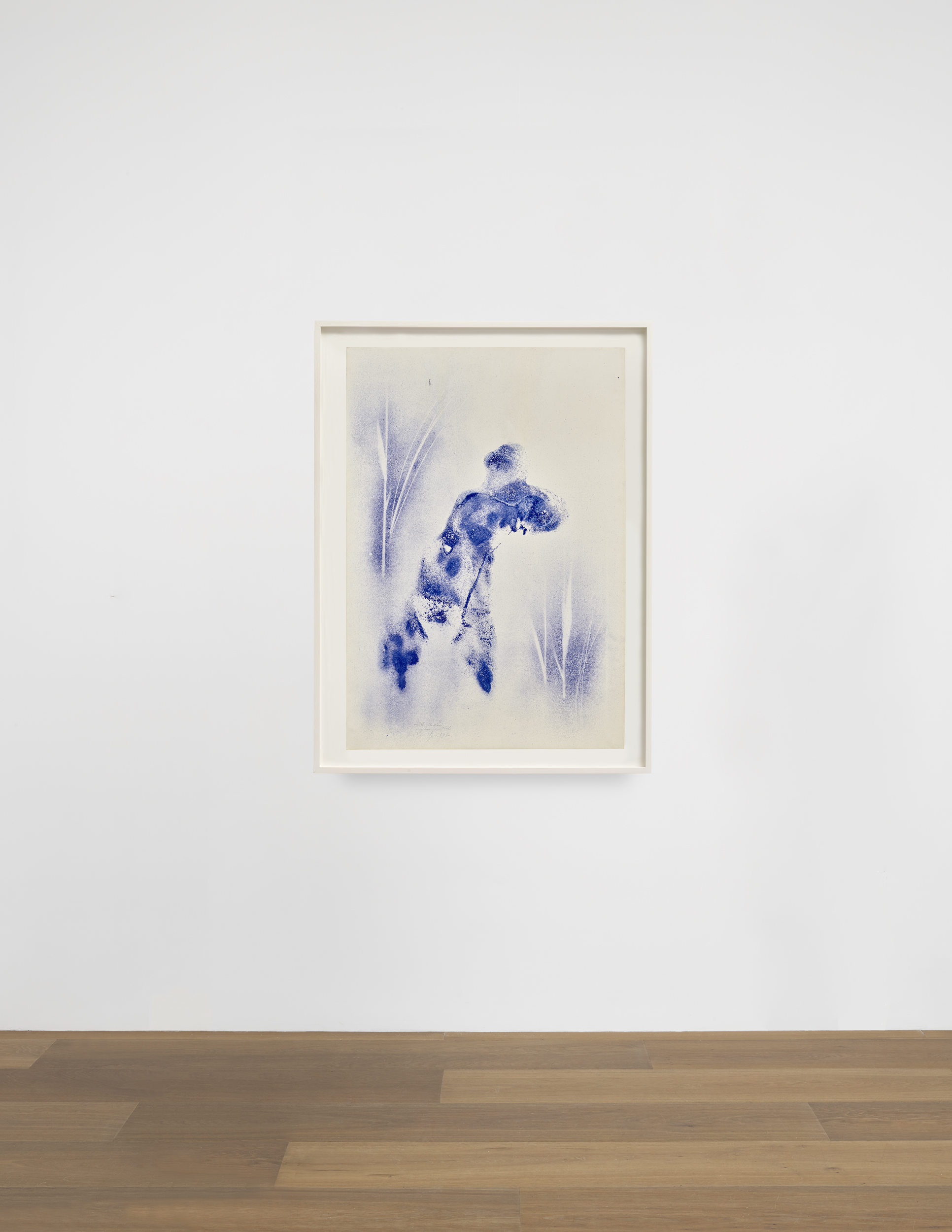 Installation view of Yves Klein's painting Anthropometrie sans titre (ANT 162)