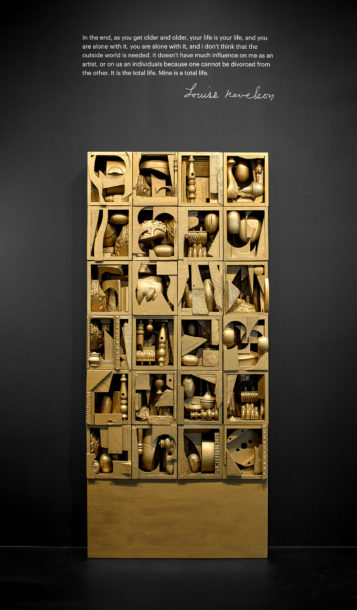 Installation image of Louise Nevelson's exhibition Total Life in London