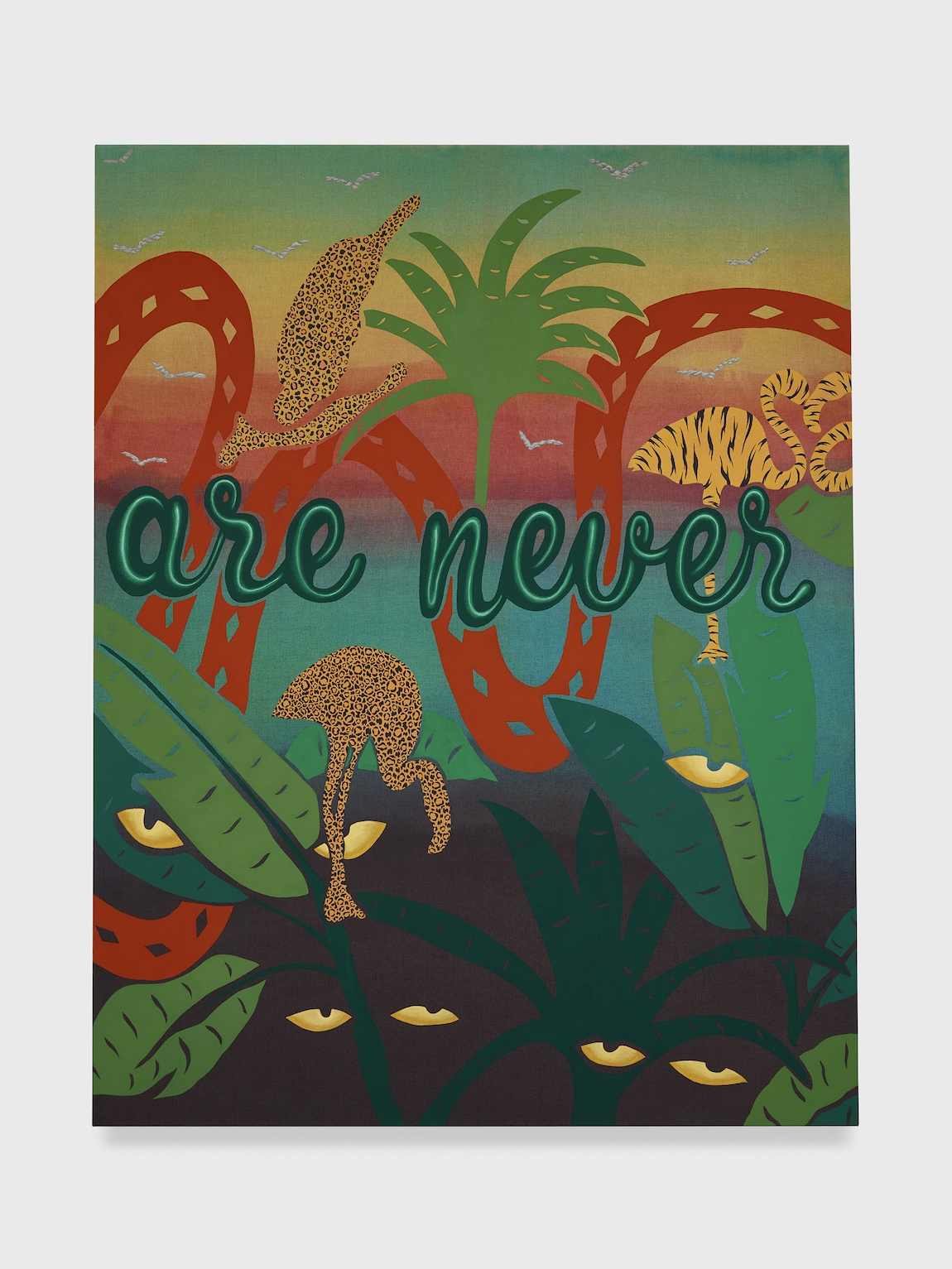 Panel II of Joel Mesler's painting triptych Untitled (You Are Never Alone)