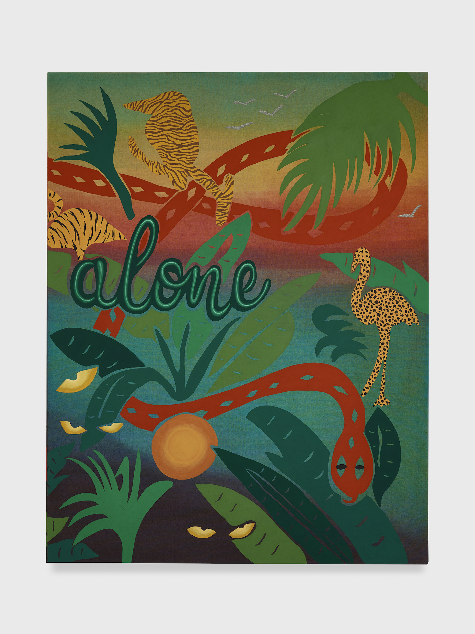 Panel III of Joel Mesler's painting triptych Untitled (You Are Never Alone)