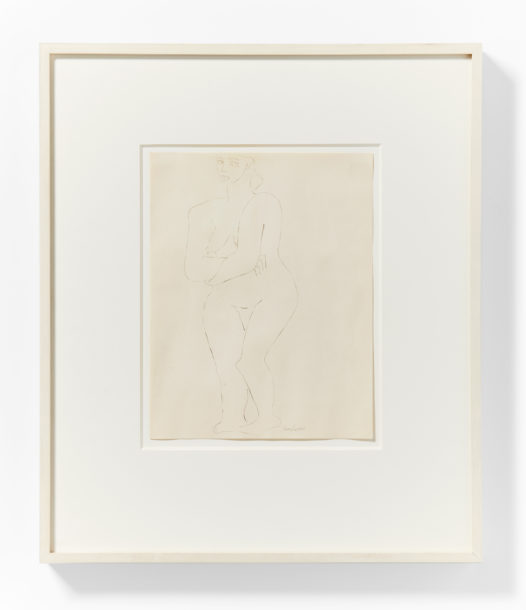 Louise Nevelson's pancil on paper drawing Female Nude