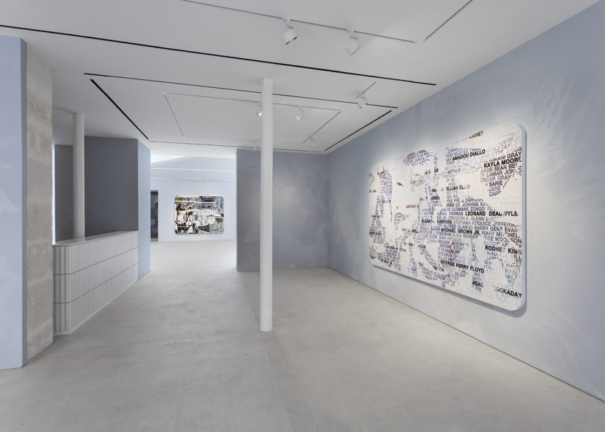 Installation view of Mickalene Thomas's exhibition Beyond the Pleasure Principle at Levy Gorvy Paris