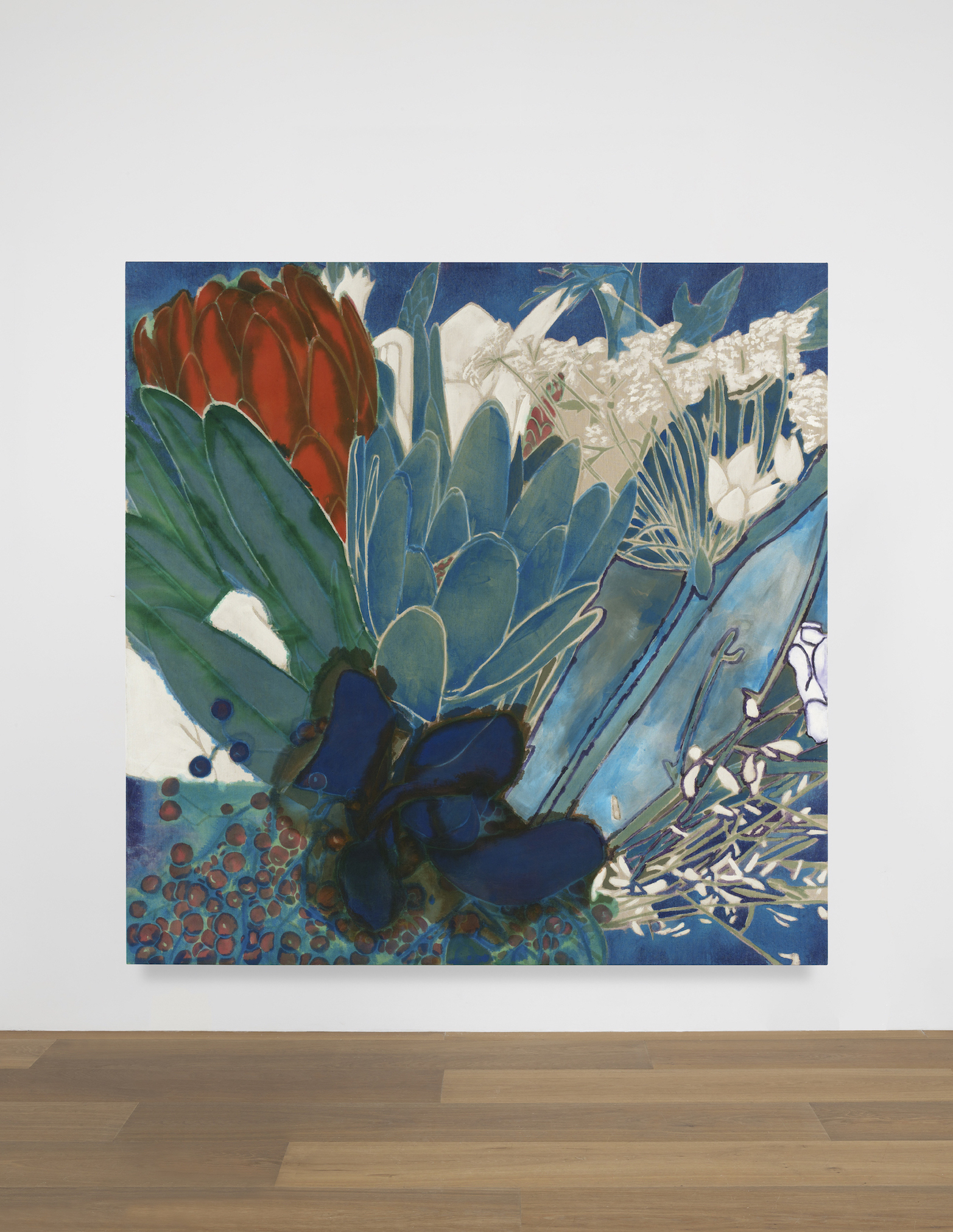 Installation view of Francisco Clemente's painting Winter Flowers XII