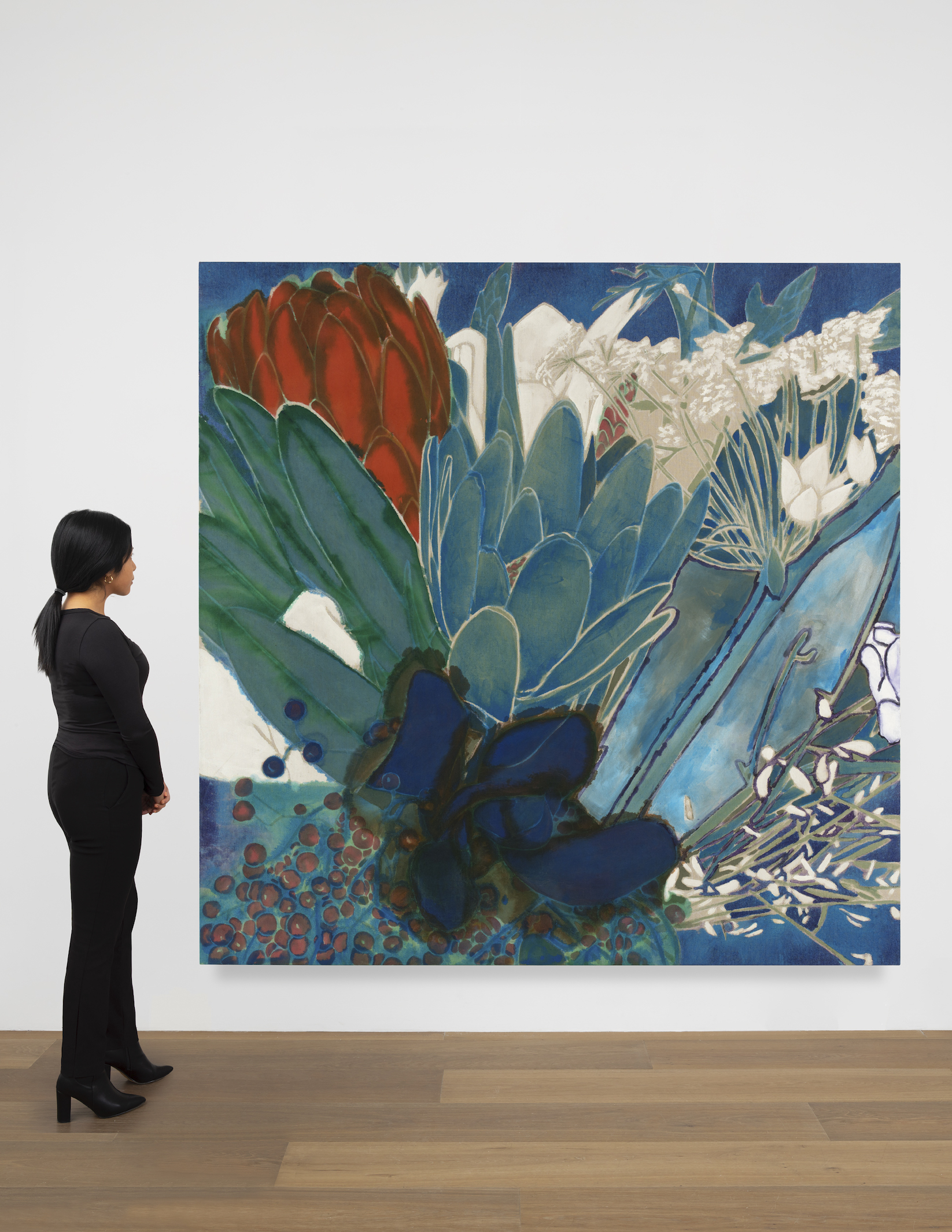 Scale view of Francisco Clemente's painting Winter Flowers XII