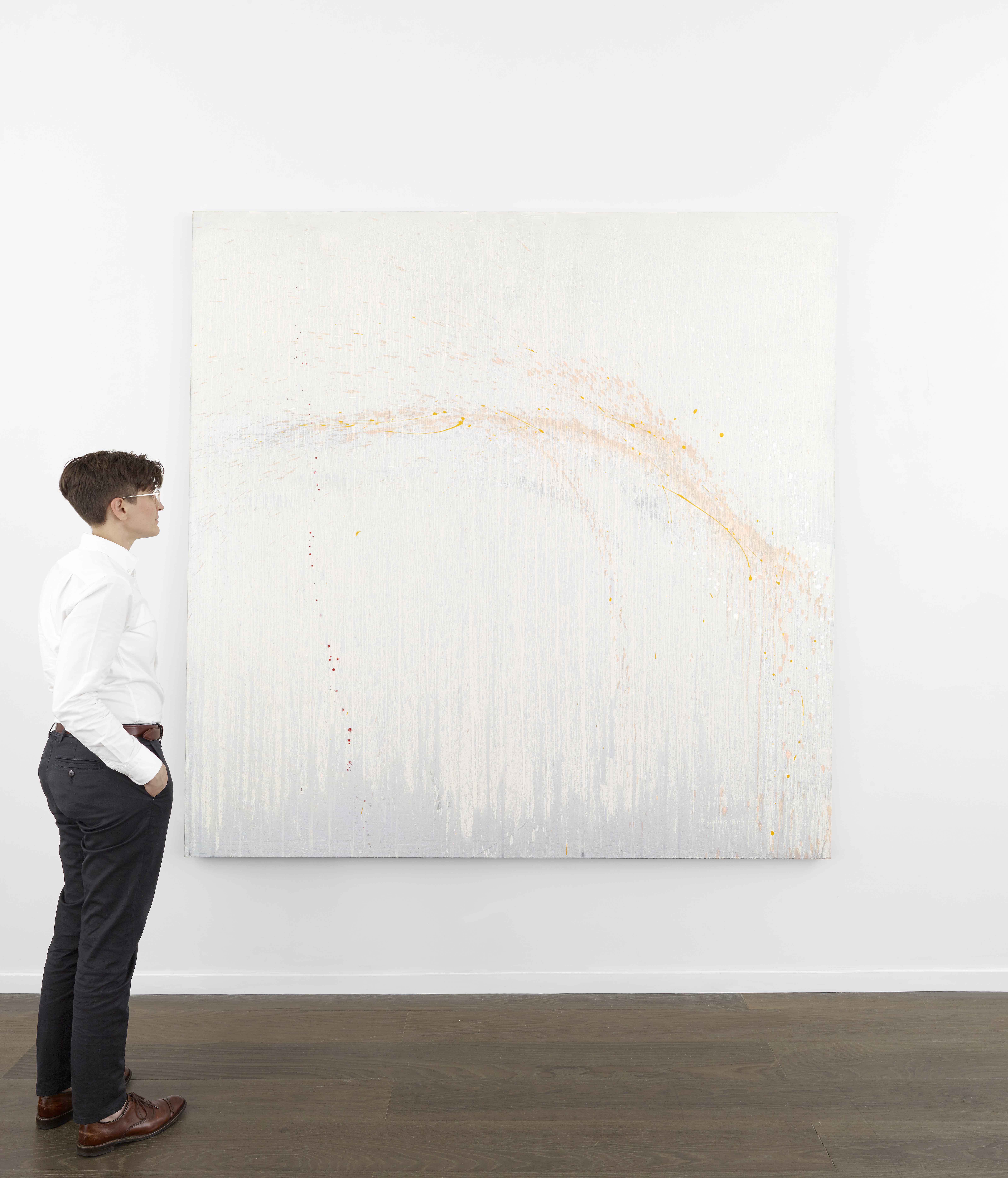 Scale view of Pat Steir's painting Distant Mist